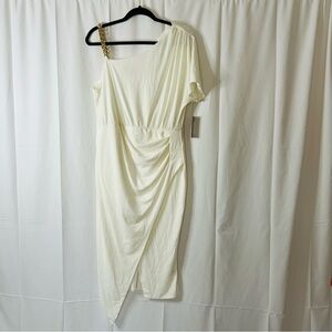 Women's GUESS One Shoulder Poly Dress w/Gold Chain Size 14 NWT's Asymmetrical